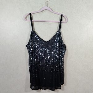 03139 Torrid Sophie gunmetal Sequin Swing Cami 2 2X NWT